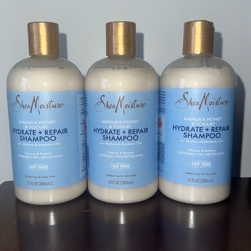 NWT Shea Moisture Manuka Honey & Yogurt Hydrate & Repair Shampoo - 3 Pack